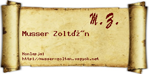 Musser Zoltán névjegykártya